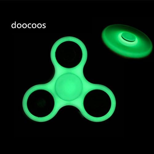Fidget Spinner for Anti Stress and Anxiety Release. Doocoos Ceramic Bearings for Blazing Speed and Smoothness (Noctilucent White)