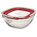 Rubbermaid Easy Find Lids Glass Food Storage Container, 8 Cup, Racer Red ,Clear