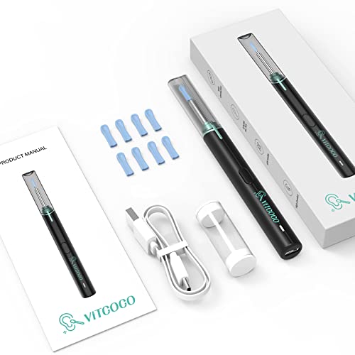 VITCOCO Ear Wax Removal Tool,1920P HD Ear Cleaner with 6 LED Lights and 8 Ear Spoons, Ear Wax Removal with Camera, Ear Cleaning Kit Compatible for iPhone, iPad, Android