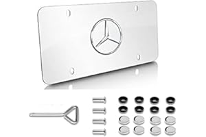 GENERIC 3D Stainless Steel Front License Plate for Mercedes Benz- Perfect for American Standard Size, Includes Matching Screw Caps