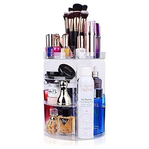 360 Rotating Makeup Organizer, chfine Large Capacity Detachable