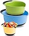 Premium Plastic Mixing Bowls (Set of 3) With Non Slip Bottom & Pouring Spout. For Healthy Cooking & Baking, Nesting and Stackable Free Bonus - measuring cup