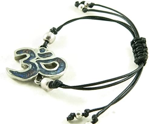 Orgone Energy Om Symbol Shamballa Style Friendship Bracelet in Lapis Lazuli
