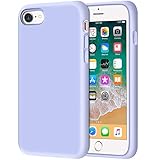 iPhone 8 Case, Anuck Non-Slip Liquid Silicone Gel Rubber Bumper Case with Soft Microfiber Lining Cushion Hard Shell Shockproof Full-Body Protective Case Cover for Apple iPhone 7/8 4.7" - Light Purple