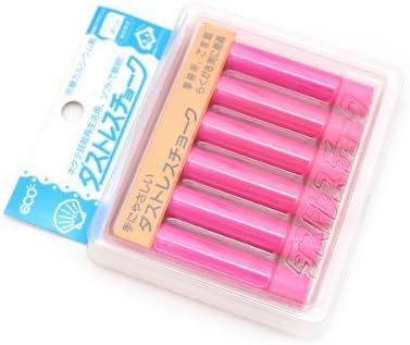 Rikagaku Dustless Chalk, 6-Piece, Red (DCC-6-R) by Rikagaku