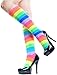 Women's Neon Rainbow Knee High Socks - 2 Pairs