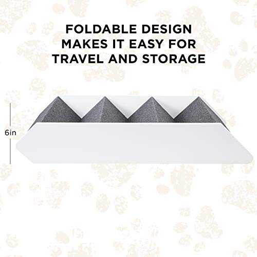 Arf Pets Wood Dog Stairs, 4 Levels Height Adjustment Wide Pet Steps, Foldable, White - Thumbnail 5