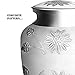 Cremation Urn for Human Ashes Adult Large, Funeral Urn for Men and Women - Brass Hand Engraved - Display Burial at Home or in Niche at Columbarium (White Rose Urn for Ashes Mother /Father