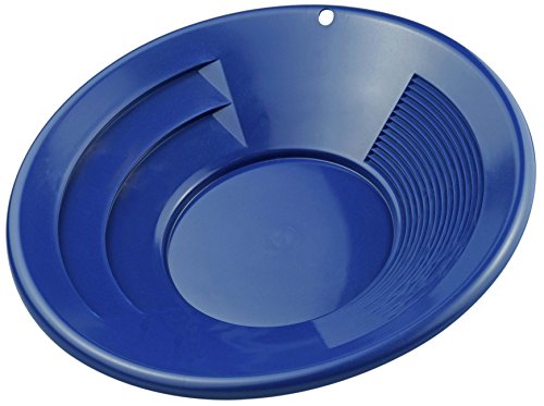 SE GP1012BL10 10" Blue Plastic Gold Mining Pan with Two Types of Riffles