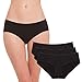 Hesta Rael Women's Organic Cotton Basic Panties Underwear 3 Pack (Large, 3Blacks)