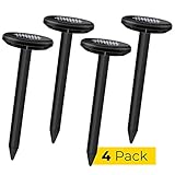 Luma Solar Mole Repellent, Gopher Repellent, Snake Repellent, Groundhog Repellent, Chipmunk Repellent, Vole Repellent for Outdoors - 4 Pack of Sonic Spikes - Solar Powered Safe Rodent Deterrent Chaser