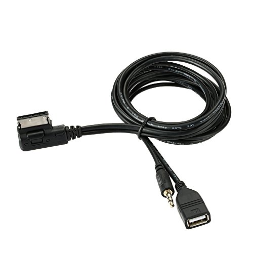 KKmoon Music AMI MMI Interface USB Charger 3.5mm Mini Jack Aux MP3 Cable for VW for AUDI S5 Q5 Q7 A3 A4L A5 A1