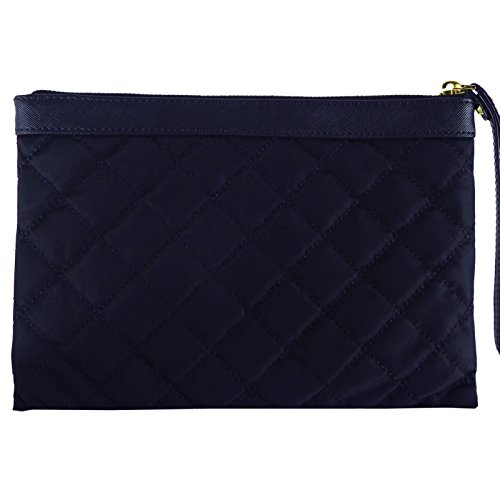 MICHAEL Michael Kors Womens Kieran Quilted Clutch Handbag Navy Small