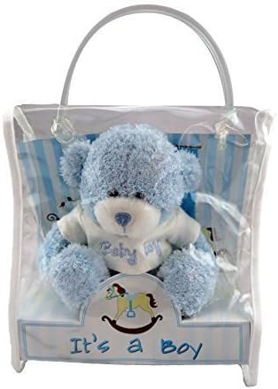 Plush Blue Teddy Bear 5" tall-It's A Boy Soft Toy with Bag for Children NewBorn