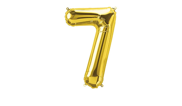 بالون رقم 7 انجليزي ذهبي اللون حجم 34 انش Amazon Ae الفنون والحرف