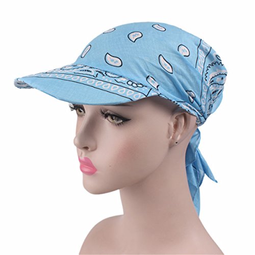 Qhome Unisex Paisley Visor Pre Fitted Bandana Hat Outdoor Sun Bandans Cap Head Scarf Bandit Turban Cap
