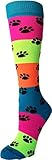 TCK Neon Rainbow Fun Print OTC Socks