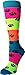 Neon Rainbow Fun Print OTC Socks
