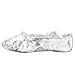 MSMAX Adult Lyrical Ballet Dance Shoes Women Yoga Flat Silver Costume Slippers for Men 9 M US