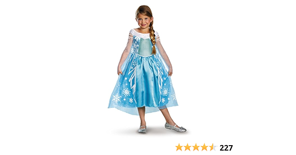 Amazon.com: Disfraz para niñas de Elsa Disney Frozen de lujo, Vestido,  Multicolor : Ropa, Zapatos y Joyería