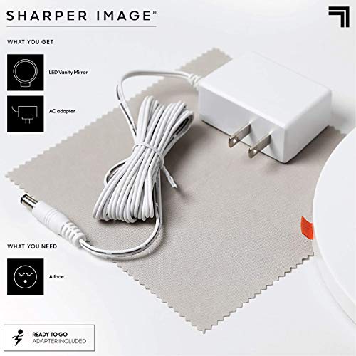 SHARPER IMAGE Bluetooth Vanity Mirror with Lights and Speakers, No