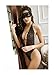 OIZEN Women Sexy Plunging V Halter Lace Lingerie Bodysuit With Mysterious Eyes Cover (Black)