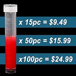 Qfeley 50 Pack 10ml Lab Plastic Frozen Test Tubes