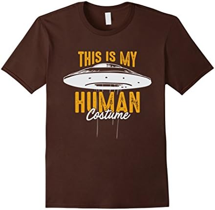 Mens "This is My Human Costume" Gift for Hallween T-Shirt Large Brown