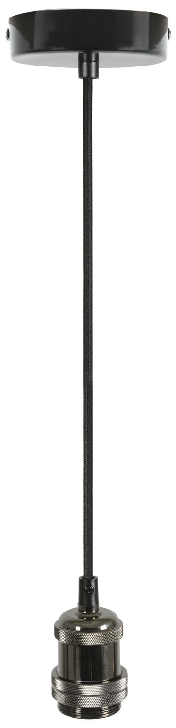 Lyyt | Single E27 Lamp Holders & Cord Set | Black Chrome