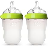 Comotomo Baby Bottle, Green, 8 Ounce, 2 Count