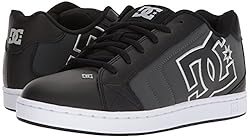 DC Men's Net XE Skate Shoe, Black/Black/Grey, 6 D US