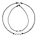 Pearl Necklace Set 2 Pcs,Crytech Minimalist Handmade Single/Three Faux Round Pearl Pendant Choker with Black Leather Cord Stylish Bohemain Pearl Clavicle Chain Necklace for Women Girls (Black)thumb 1