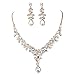 FAYBOX Glamorous Crystal Rhinestone Beading Necklace Earrings Wedding Jewelry Sets