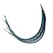 Feather Hair Extension – Ocean Blue, Five Genuine Rooster Feathers Bonded at the Tip, All Feathers Ranging From 7 to 10 Inches in Length, Includes Two Silicone Micro Beads