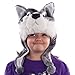 NYKKOLA Plush Faux Fur Animal Critter Hat Cap Soft Warm Winter Headwear Plush Wolf Hat, One Size