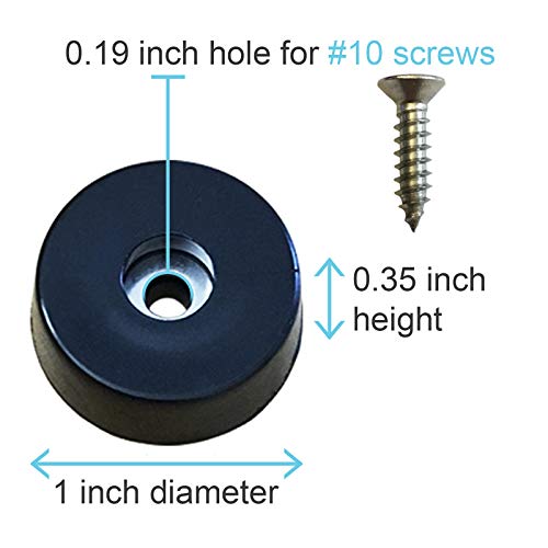 16 Cutting Board Rubber Feet with Stainless Steel Screws & Washer
