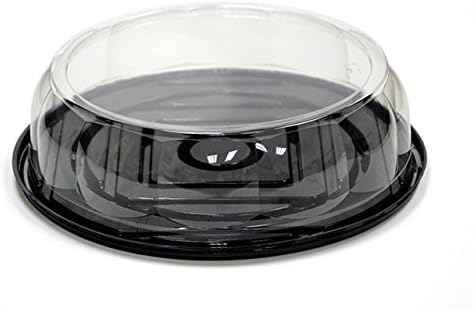 12" black/clear rose dome cake/cupcake carrier (10, 12") PACKS OF 10