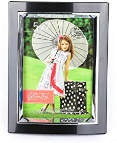 Green Tree Gallery Plastic Photo Frame with Metal Facing, Black and Silver, for a 5 x 7 inch Photo