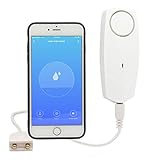 Smart Water Leak Alarm Detector WiFi Flood Sensor with Buzzer IFTTT Enable Device Phone APP Ring Email Alert, Wireless Water Sensing Defense Basement Watchdog Rechargeable Battery Included