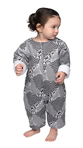 snopea Baby Girls' Quilted Coverall 24MO Black White