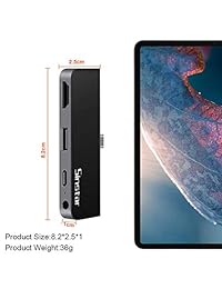 Sinstar USB C Hub for iPad Pro 2018 MacBook Pro Samsung S8 S9 S10 Microsoft Surface Go, Multi-Port Adapter with Type C PD Charging, 4K HDMI, USB 3.0 and 3.5mm Headphone Jack (Grey)