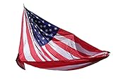 Double Hammock With Unique USA Flag Design - Made Of Premium Quality Ultra Lightweight Parachute Nylon Fabric. Perfect For Camping, Relaxing. Built To Last, Straps Included. Special Christmas Offer!