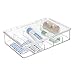mDesign Plastic Divided First Aid Storage Box Kit with Hinge Lid for Bathroom, Cabinet, Closet - Organize Medicine, Ointments, Adhesive Bandages - 5 Sections, Ligne Collection, Clear