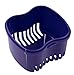Denture Case,Denture Brush Retainer Case,Denture Cups Bath,Dentures Container with Basket Denture Holder for Travel,Retainer Cleaning Case (Purple)