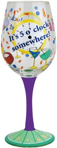 9 Inch It S 5 O Clock Somewhere Multi Colored 15 Ounce Wine Glass Amazon Ca Home