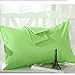 YAROO Pillow Cases Queen Size(20x30),100% Cotton 250 Thread Count,Envelope Closed,No Zipper，Set of 2,Lime Green