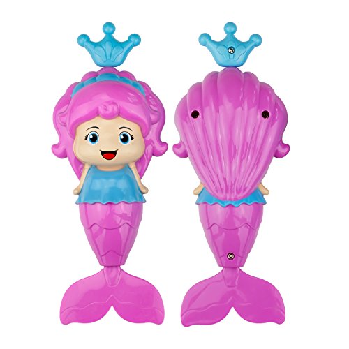 Baby Bath Clockwork Toy, 2Pcs Dabbling Bath Toy Wind Up Floating Water Toy for Mermaid,Water Wind Up Toy (Color Random)