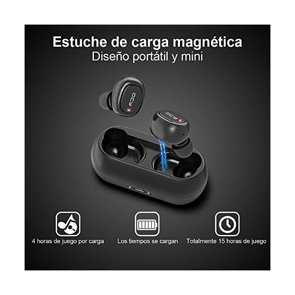 HOMSCAM Auriculares inalámbricos Carga Rápida Resistente al Agua con Caja de Carga - Imagen 6