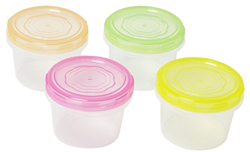 サンコープラスチック(SankoPlastic) 食品 保存容器 エブリーパック 丸型 No.1 浅型 4個組 カラフル