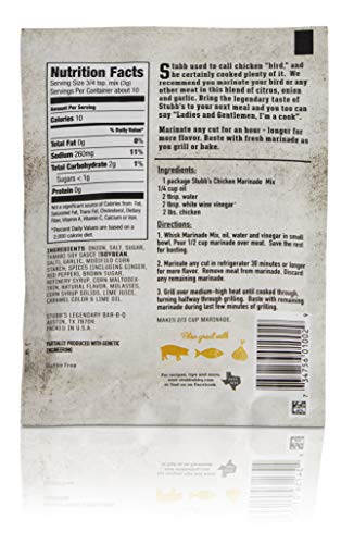 StubbS Beef- Chicken- Pork- & Texas Steakhouse Marinade Mix Variety Pack- Gluten-Free- 1Oz (Pack Of 12)